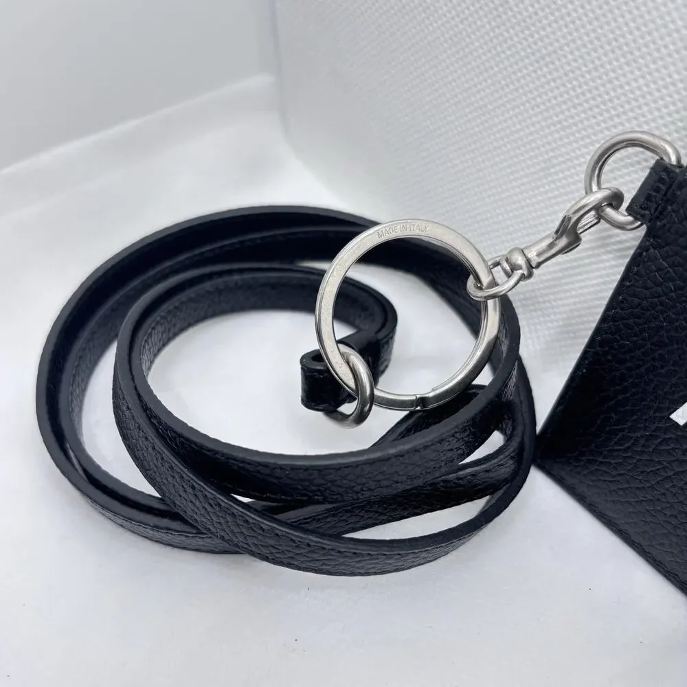 Balenciaga x Fragments Leather Logo Lanyard Card Holder Wallet ID Black